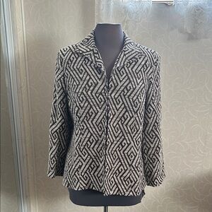 Geometric Brown and Cream Chicos Women's Jacket size L